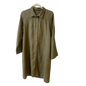 Sivana linen Luce shirt dress green sz Medium